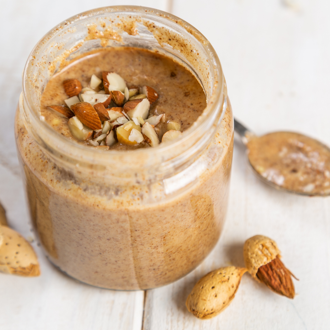 Slow roasted almond butter for plat-based Hail Merry Snacks