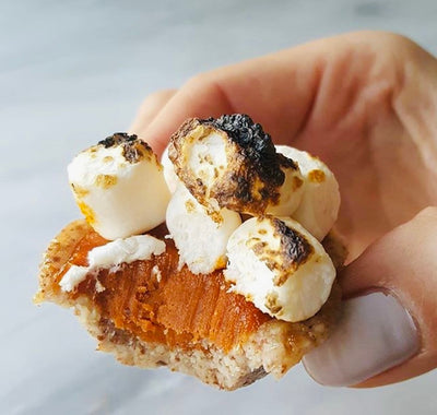 Elegant Sweet Potato Pie with Torched Vegan Marshmallows – A Fall Treat in 5 Minutes