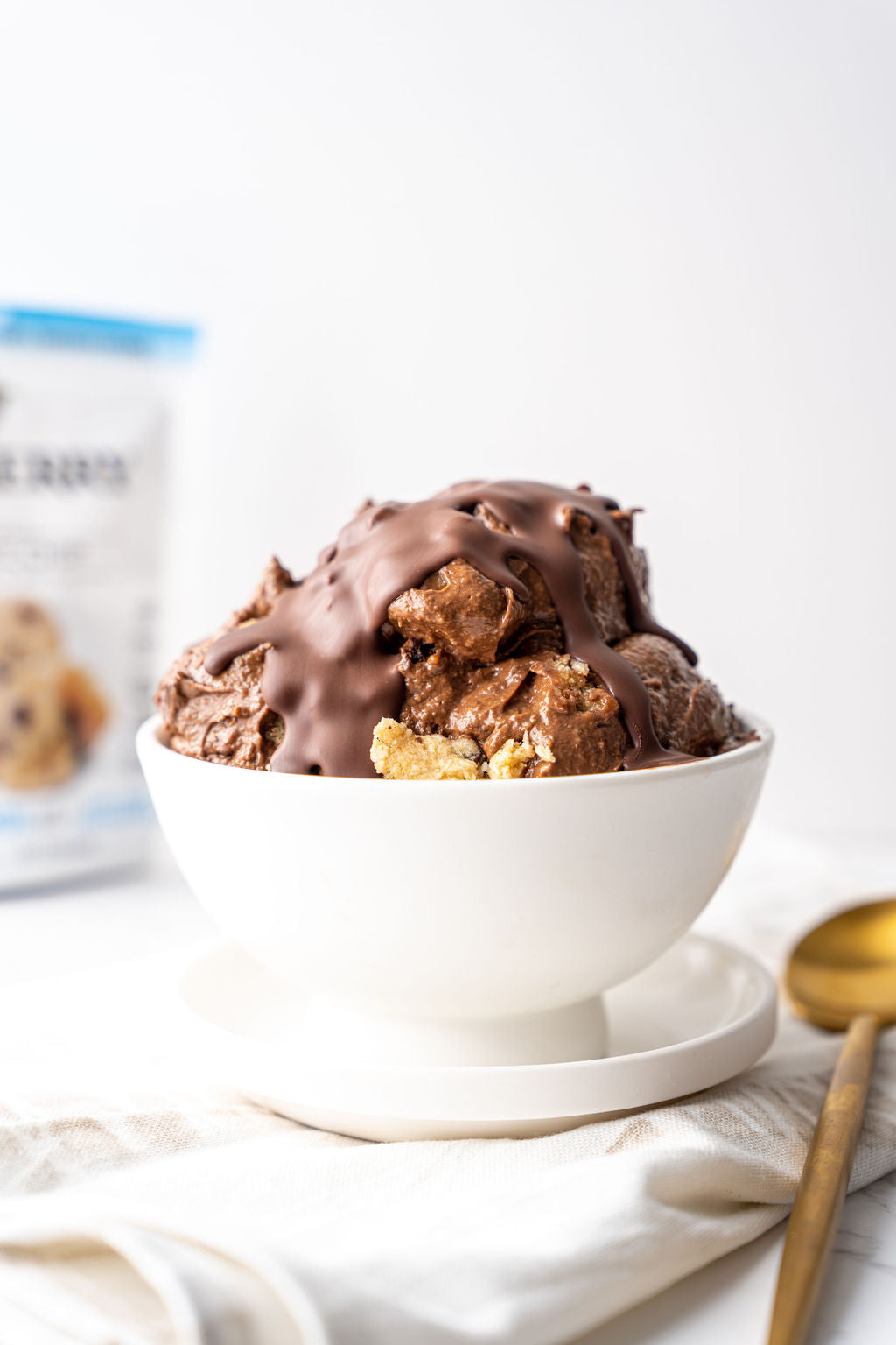 Loaded Fudge Nice Cream with DIY Magic Shell