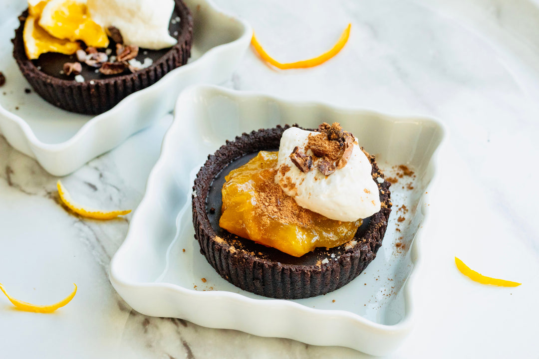 No Bake Dark Chocolate Orange Tarts. Hail Merry Healthy Vegan Snacks 
