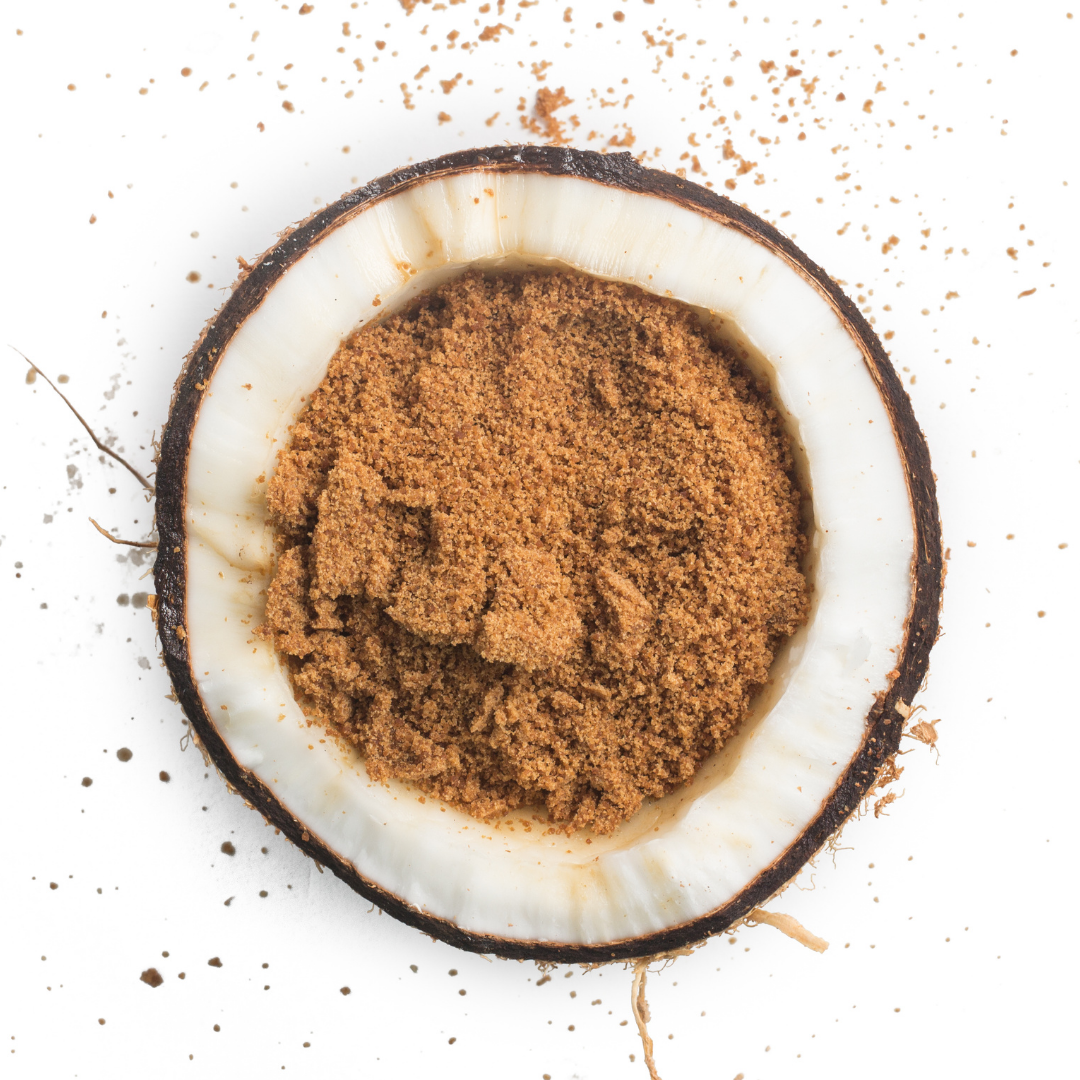 Coconut sugar is used for its low glycemic index in our paleo  and vegan dessert snacks 