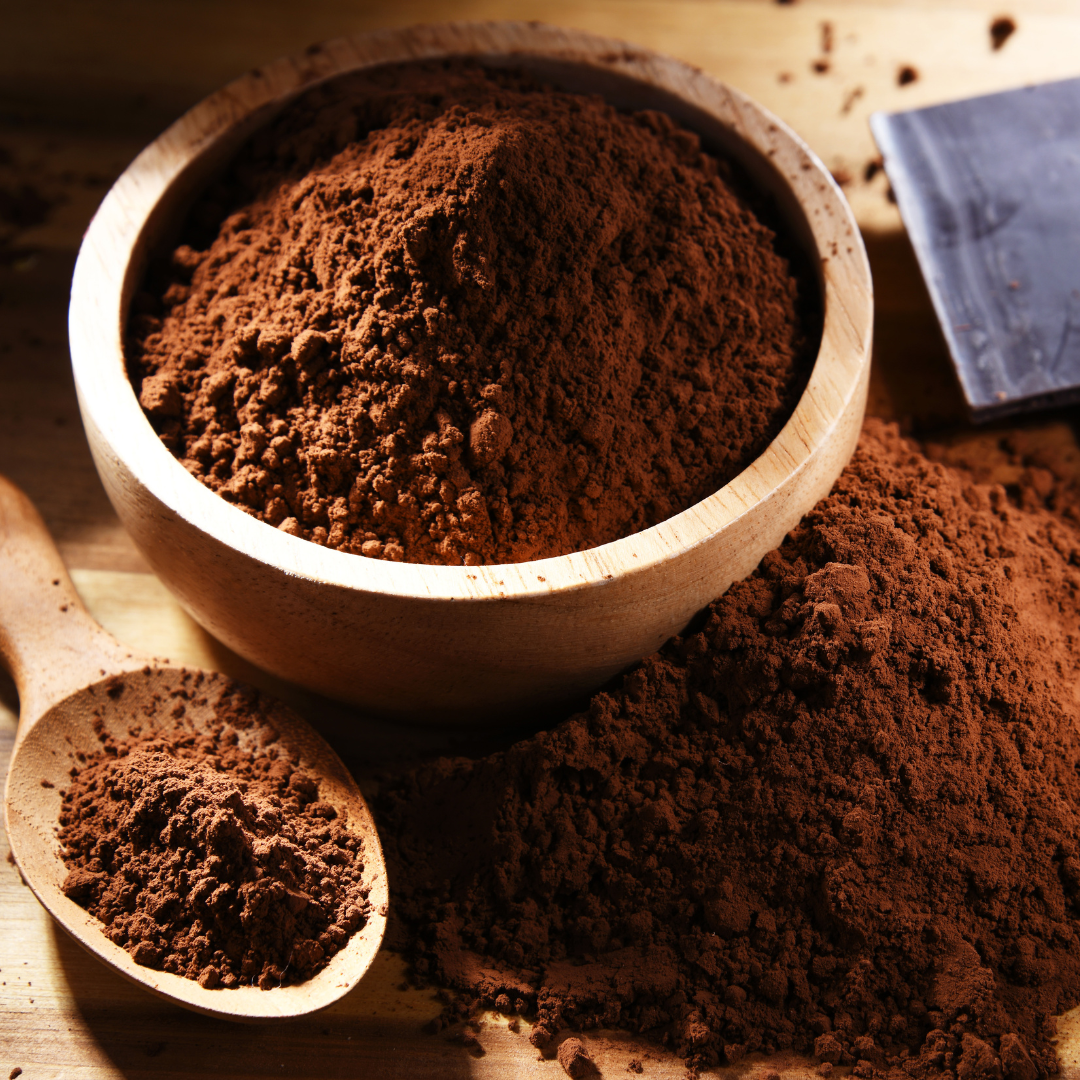 Dark Cocoa Powder for its antioxidants in our chocolate cups, tarts and cookie dough bites 