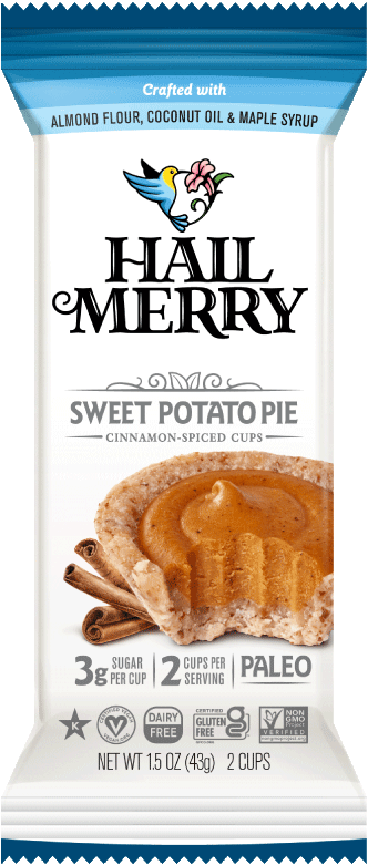 Hail Merry Mini Sweet Potato Pie Cups Individual Package. Vegan. Gluten Free. Healthy. Organic